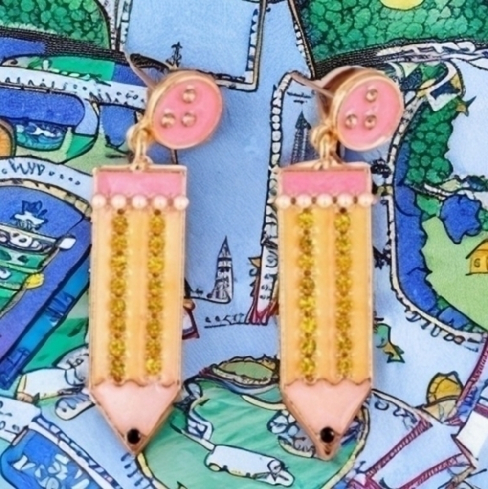 BETSEY JOHNSON BACK TO SCHOOL TEACHER PENCIL EARRINGS
